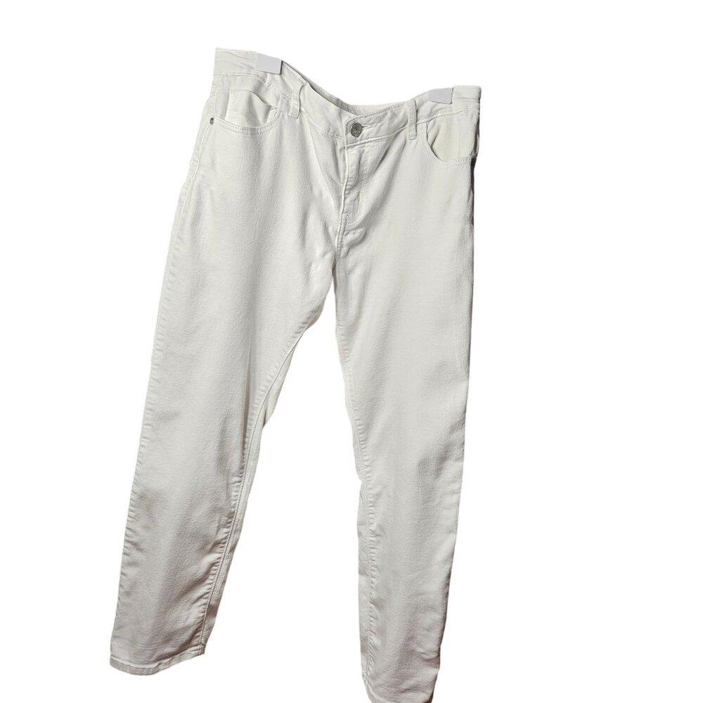 Simply Vera Vera Wang Womens Roll Cuff White Capri Jeans Size 10